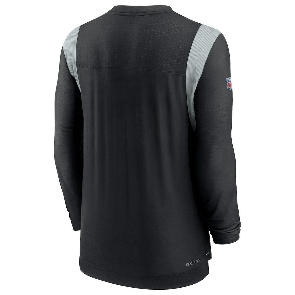 Las Vegas Raiders Sideline Tonal Logo Performance Player Long Sleeve T-Shirt - Black T-shirts