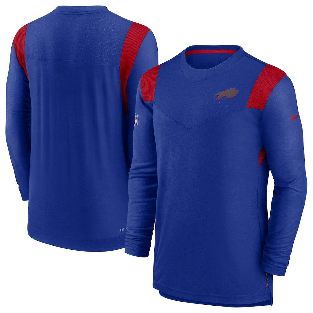Buffalo Bills Sideline Tonal Logo Performance Player Long Sleeve T-Shirt - Royal T-shirts