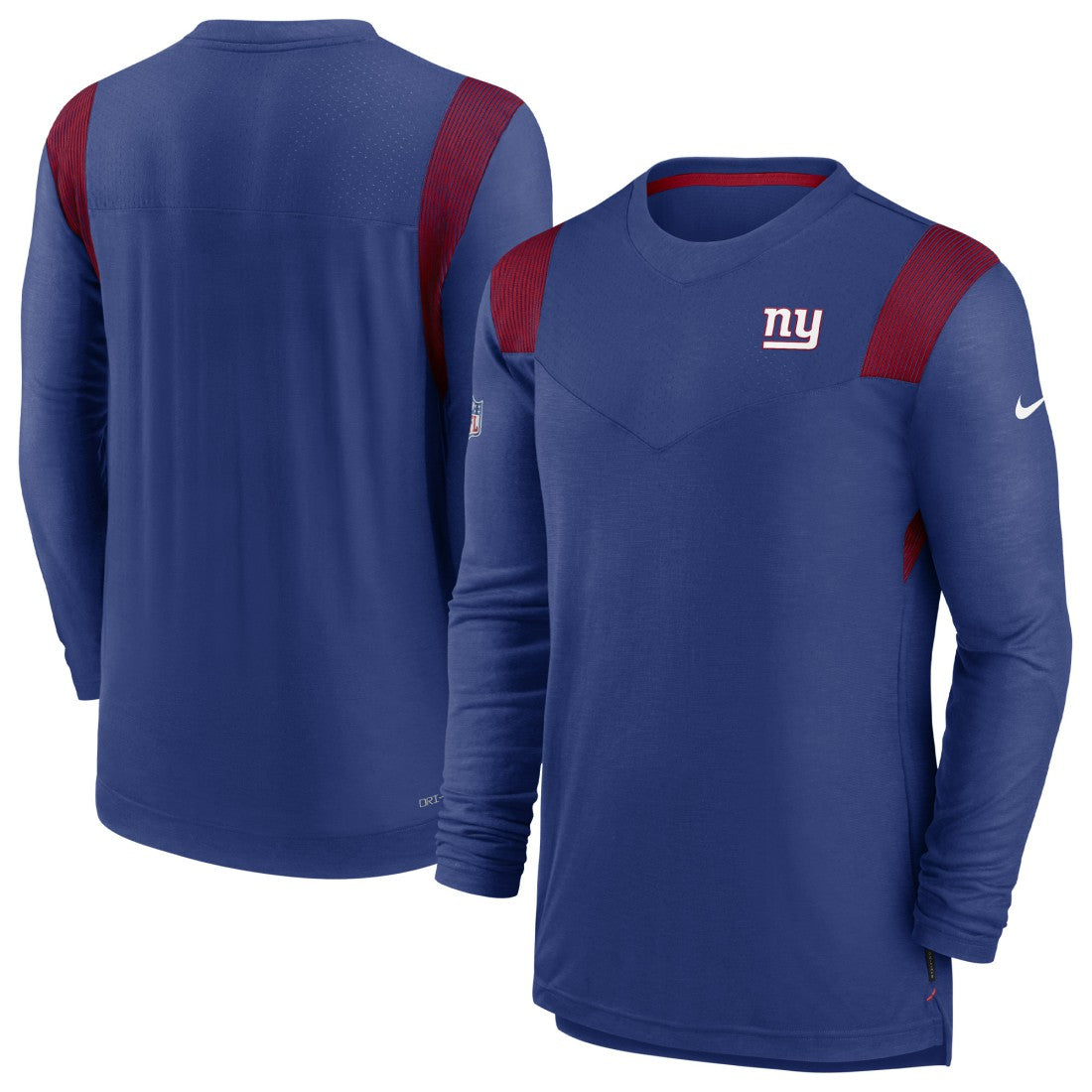 New York Giants Sideline Tonal Logo Performance Player Long Sleeve T-Shirt - Royal T-shirts
