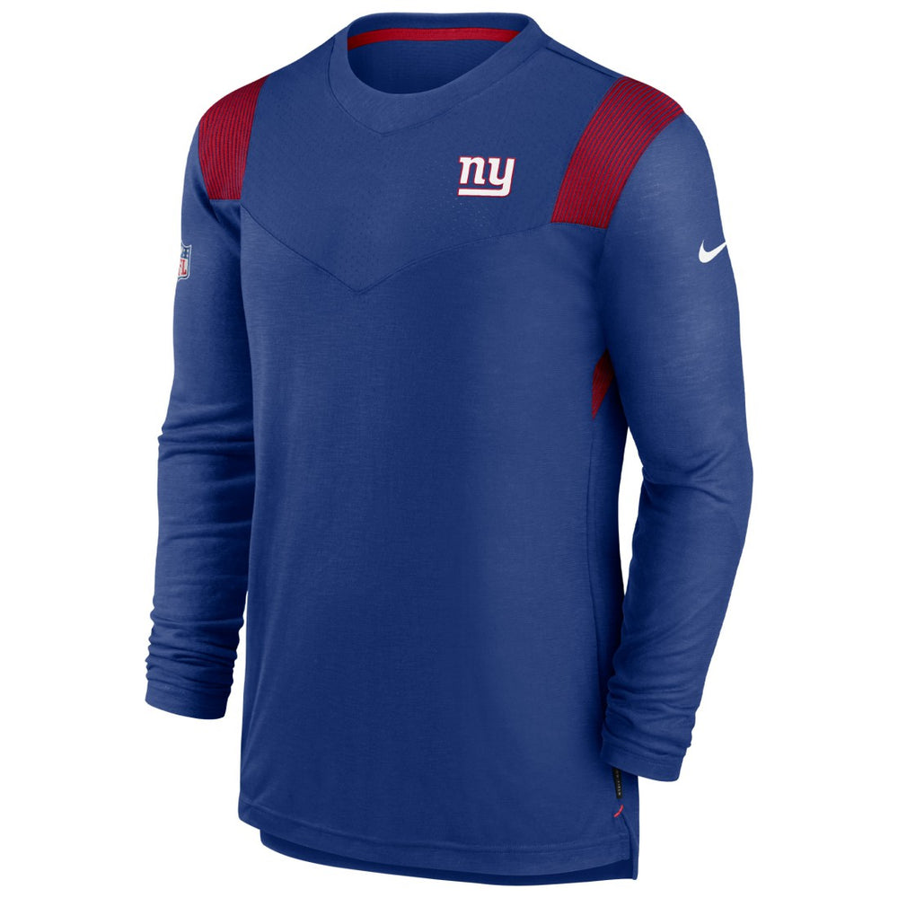 New York Giants Sideline Tonal Logo Performance Player Long Sleeve T-Shirt - Royal T-shirts