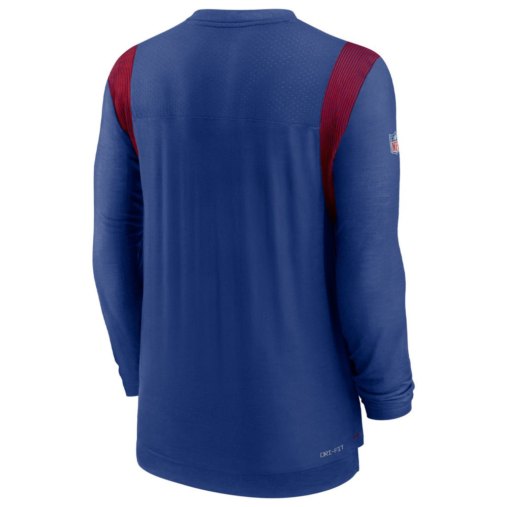 New York Giants Sideline Tonal Logo Performance Player Long Sleeve T-Shirt - Royal T-shirts