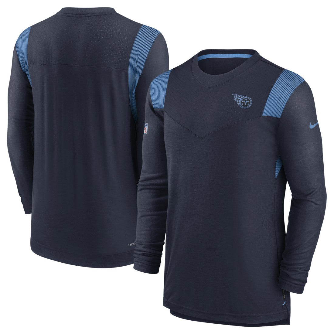 Tennessee Titans Sideline Tonal Logo Performance Player Long Sleeve T-Shirt - Navy T-shirts