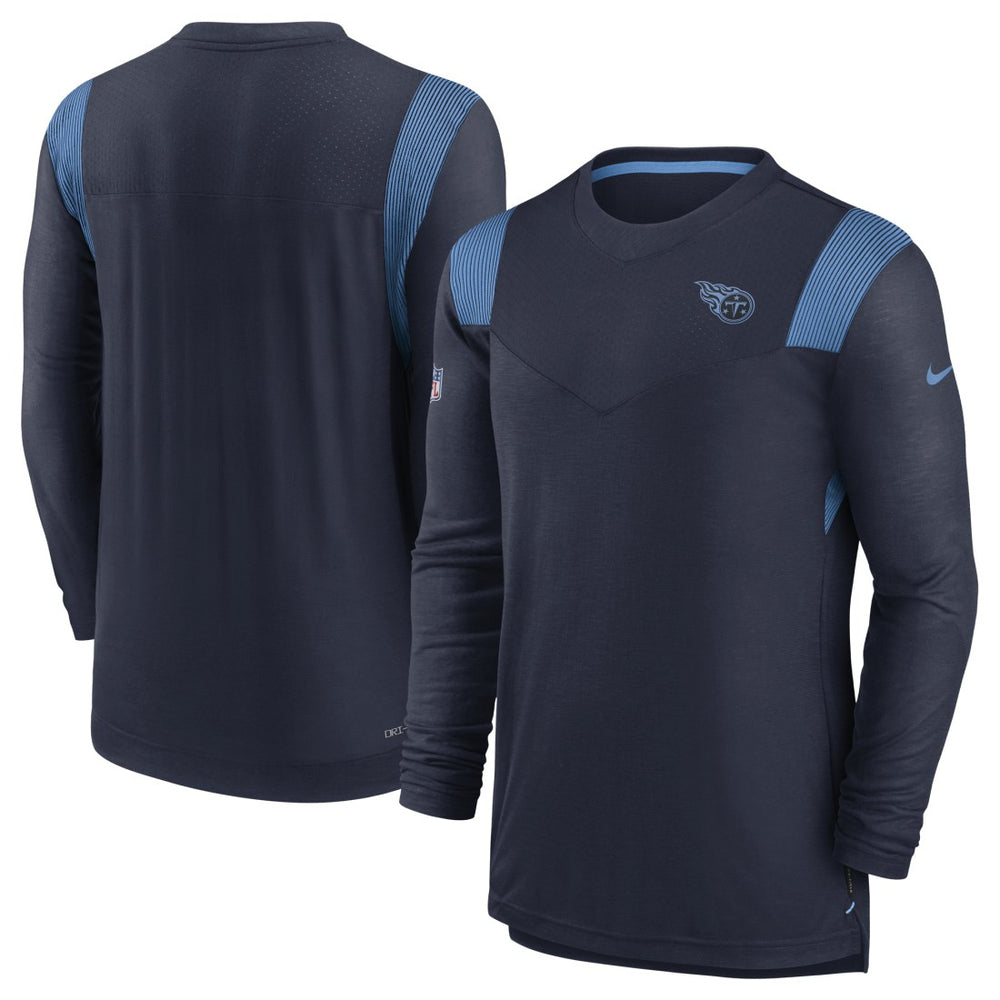Tennessee Titans Sideline Tonal Logo Performance Player Long Sleeve T-Shirt - Navy T-shirts