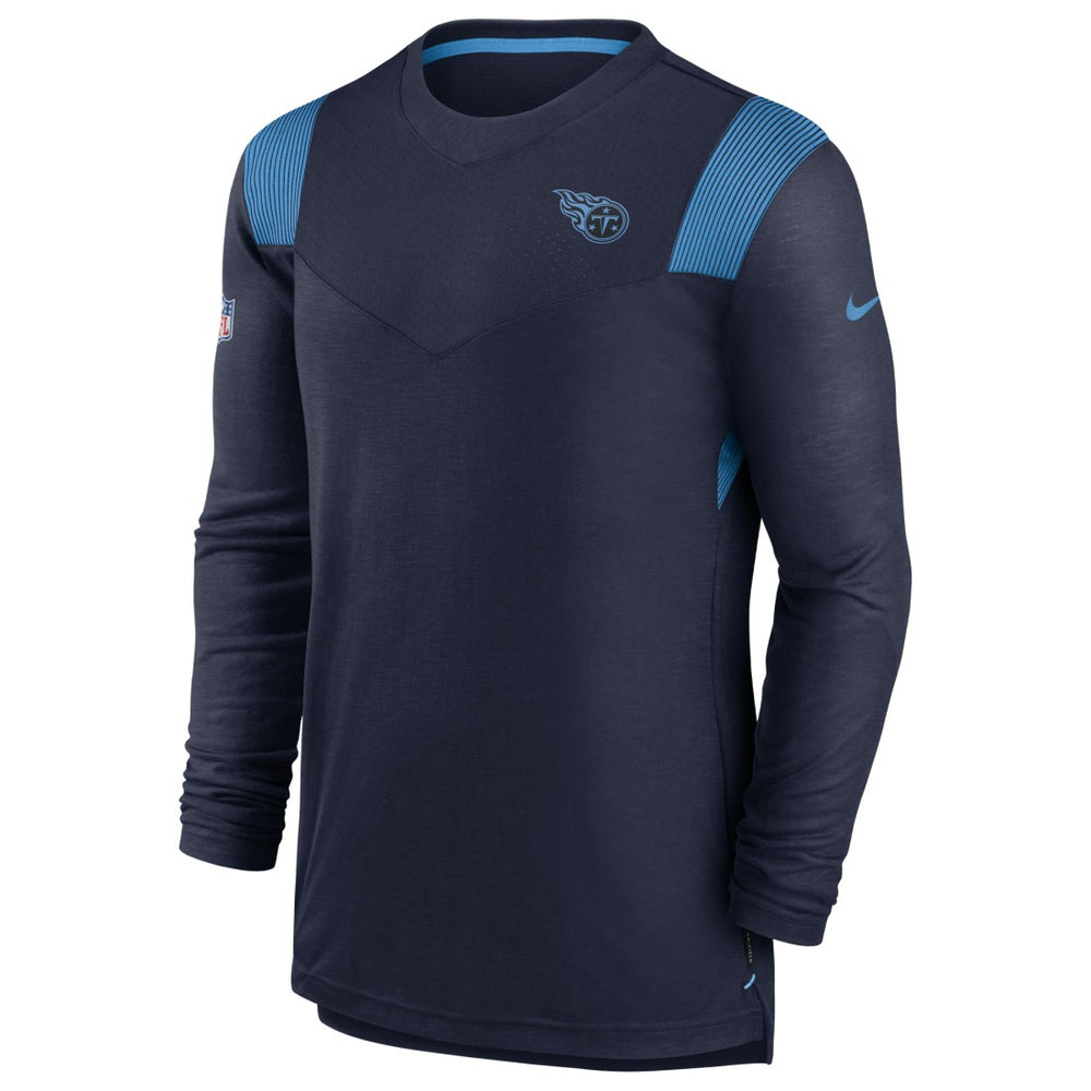 Tennessee Titans Sideline Tonal Logo Performance Player Long Sleeve T-Shirt - Navy T-shirts