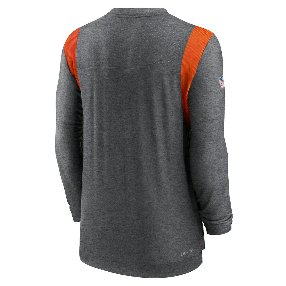 Cleveland Browns Sideline Tonal Logo Performance Player Long Sleeve T-Shirt - Charcoal T-shirts