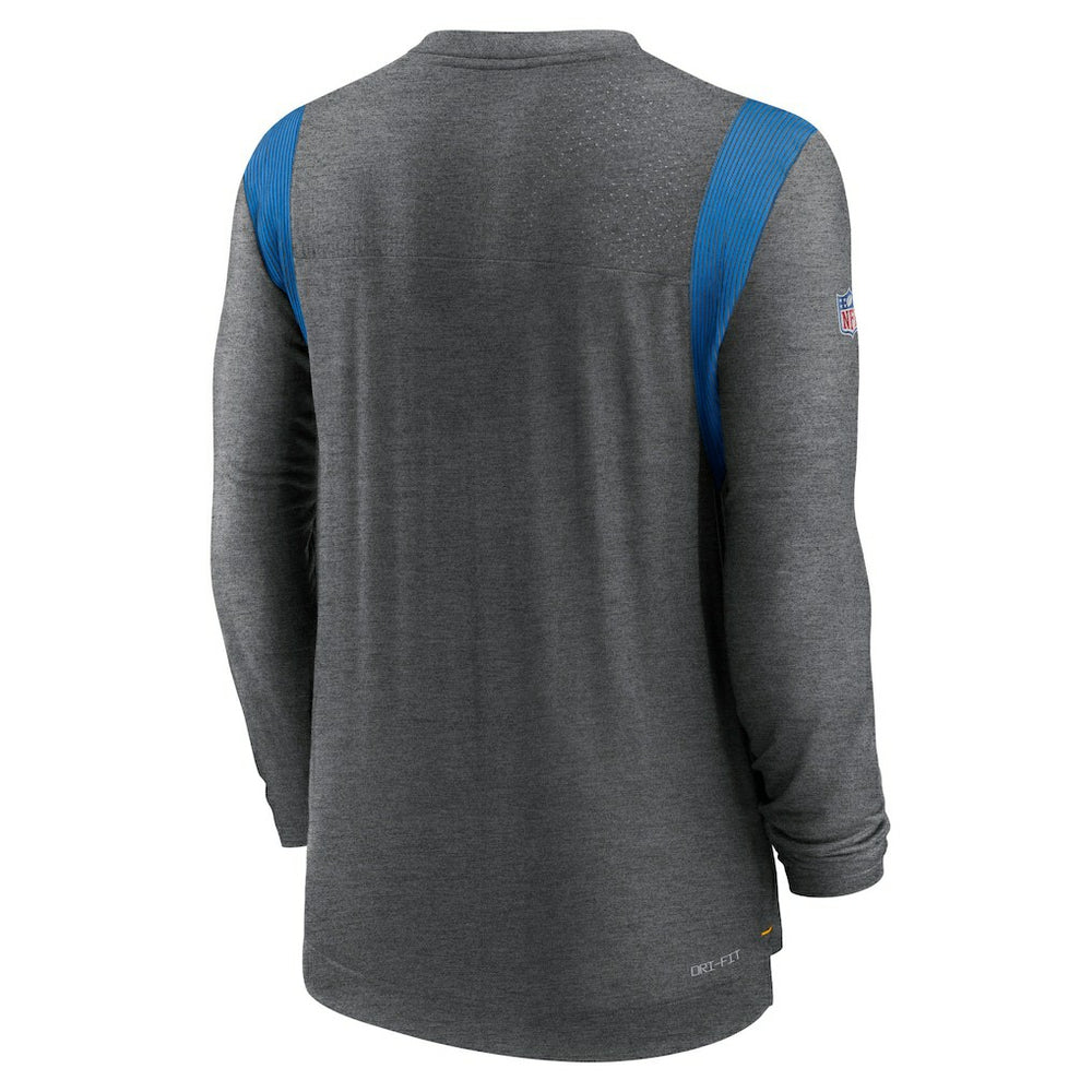 Los Angeles Chargers Sideline Tonal Logo Performance Player Long Sleeve T-Shirt - Charcoal T-shirts