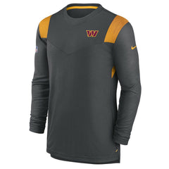 Washington Commanders Sideline Tonal Logo Performance Player Long Sleeve T-Shirt - Charcoal T-shirts