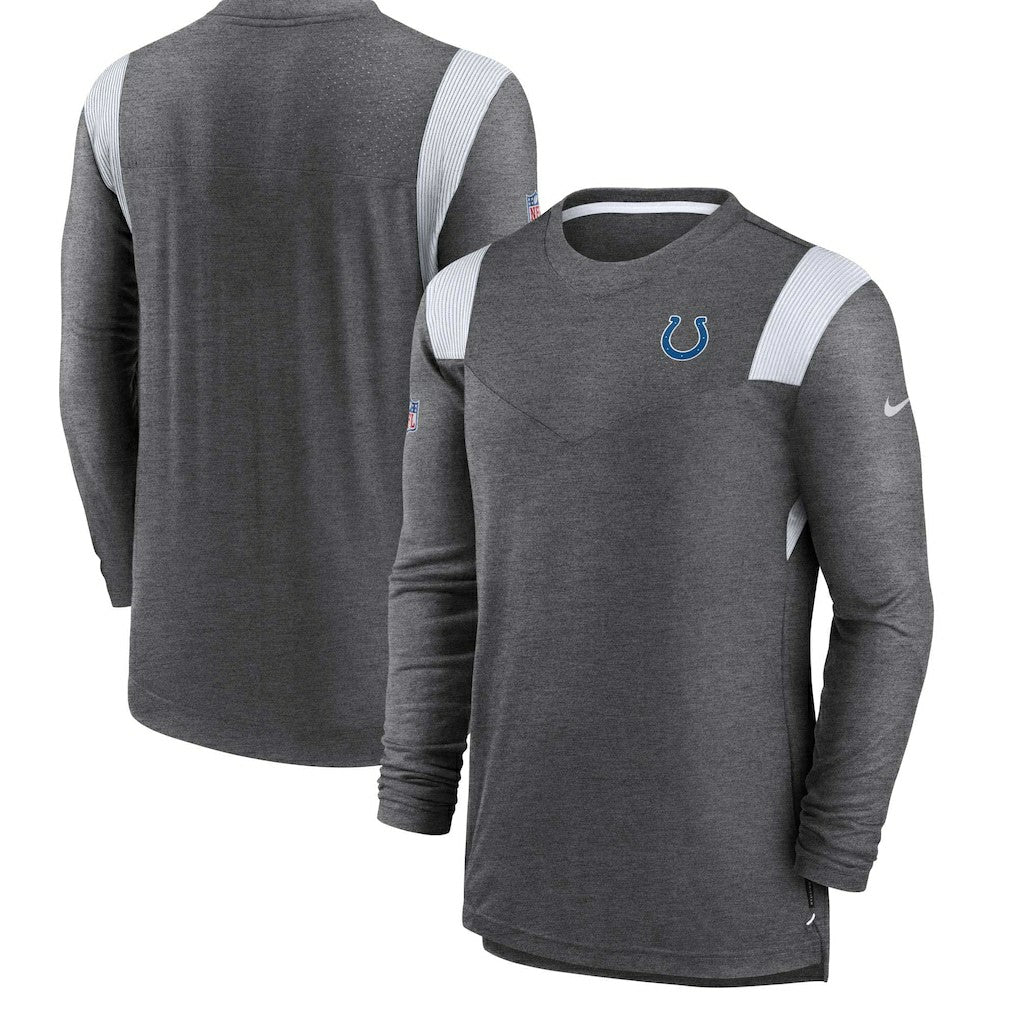 Indianapolis Colts Sideline Tonal Logo Performance Player Long Sleeve T-Shirt - Charcoal T-shirts