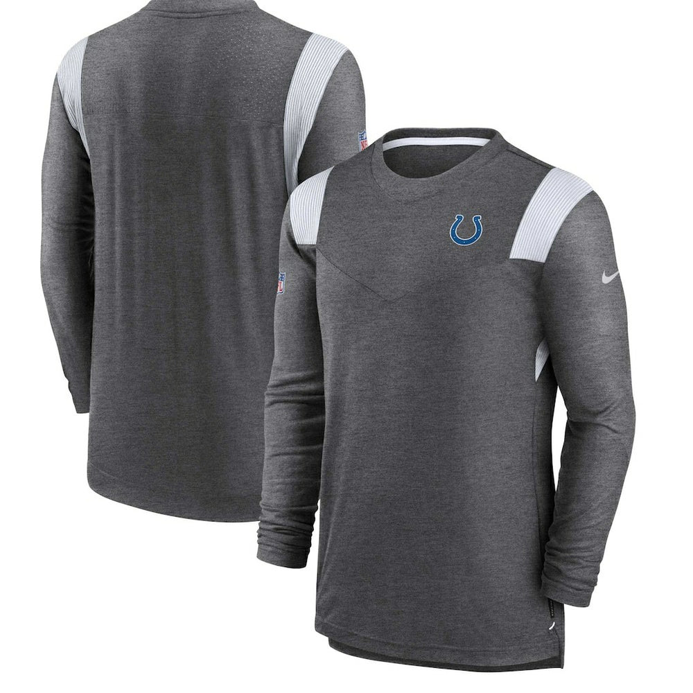 Indianapolis Colts Sideline Tonal Logo Performance Player Long Sleeve T-Shirt - Charcoal T-shirts