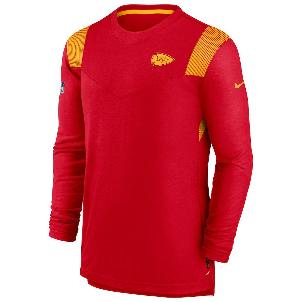 Kansas City Chiefs Sideline Tonal Logo Performance Player Long Sleeve T-Shirt - Red T-shirts