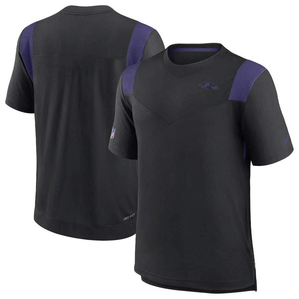 Baltimore Ravens Sideline Tonal Logo Performance Player T-Shirt - Black T-shirts