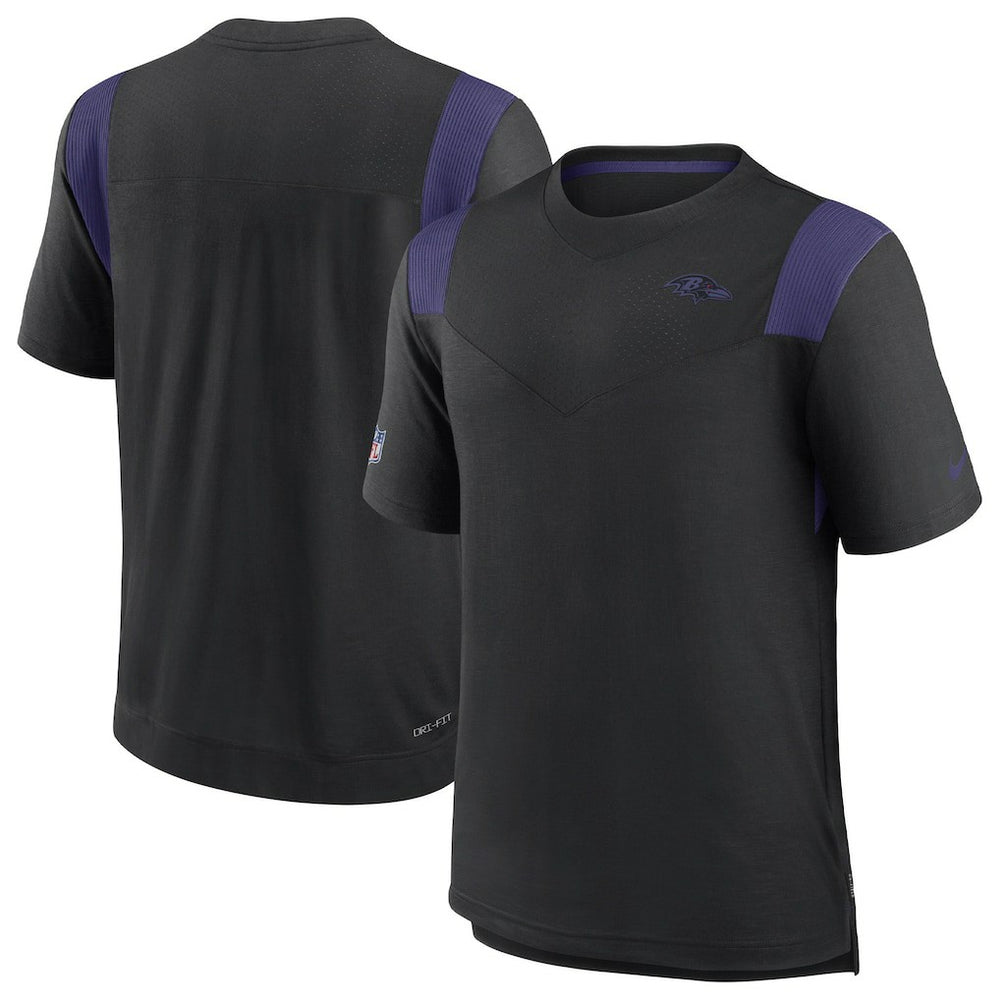 Baltimore Ravens Sideline Tonal Logo Performance Player T-Shirt - Black T-shirts