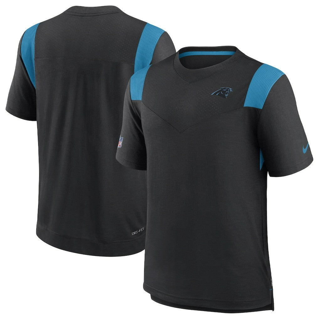 Carolina Panthers Sideline Tonal Logo Performance Player T-Shirt - Black T-shirts