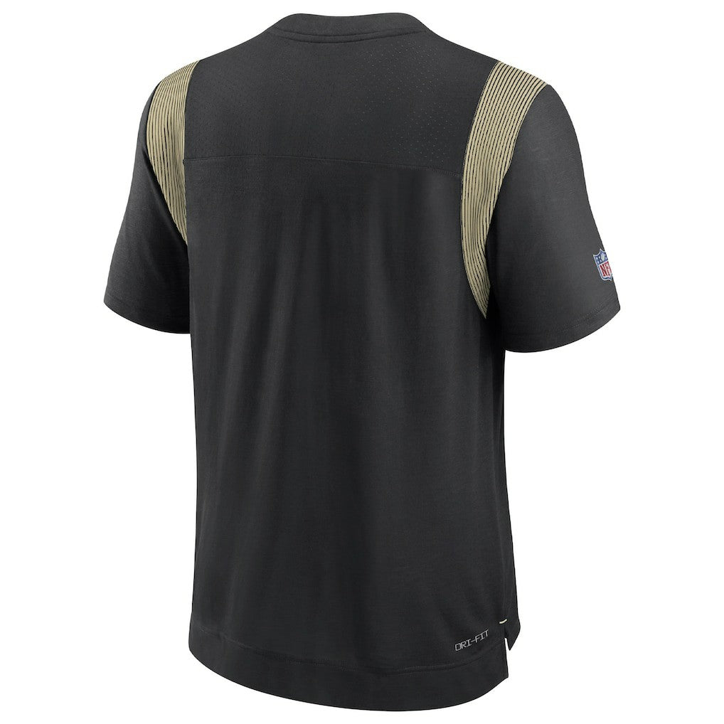 New Orleans Saints Sideline Tonal Logo Performance Player T-Shirt - Black T-shirts