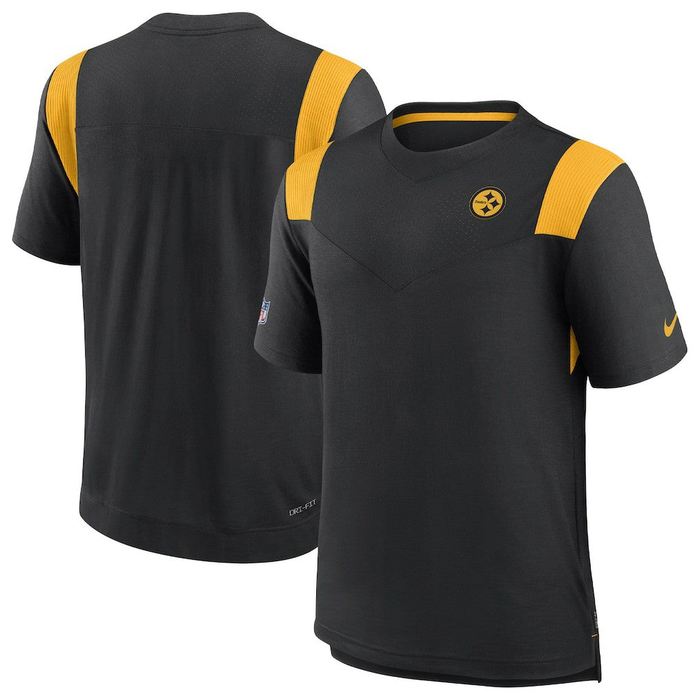 Pittsburgh Steelers Sideline Tonal Logo Performance Player T-Shirt - Black T-shirts