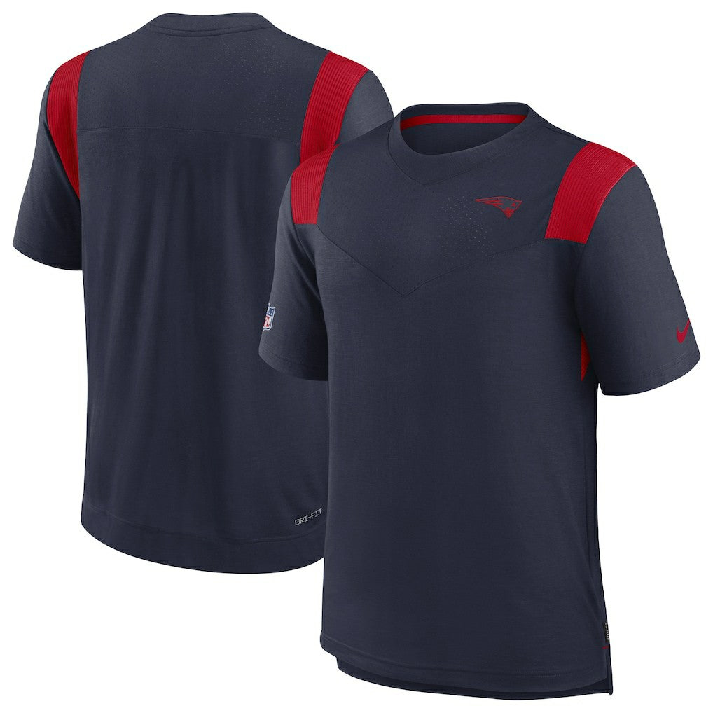 New England Patriots Sideline Tonal Logo Performance Player T-Shirt - Navy T-shirts