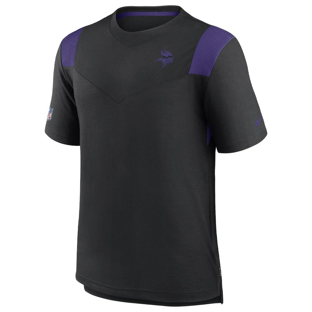 Minnesota Vikings Sideline Tonal Logo Performance Player T-Shirt - Black T-shirts