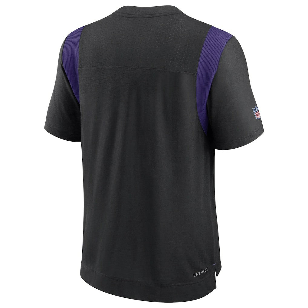 Minnesota Vikings Sideline Tonal Logo Performance Player T-Shirt - Black T-shirts