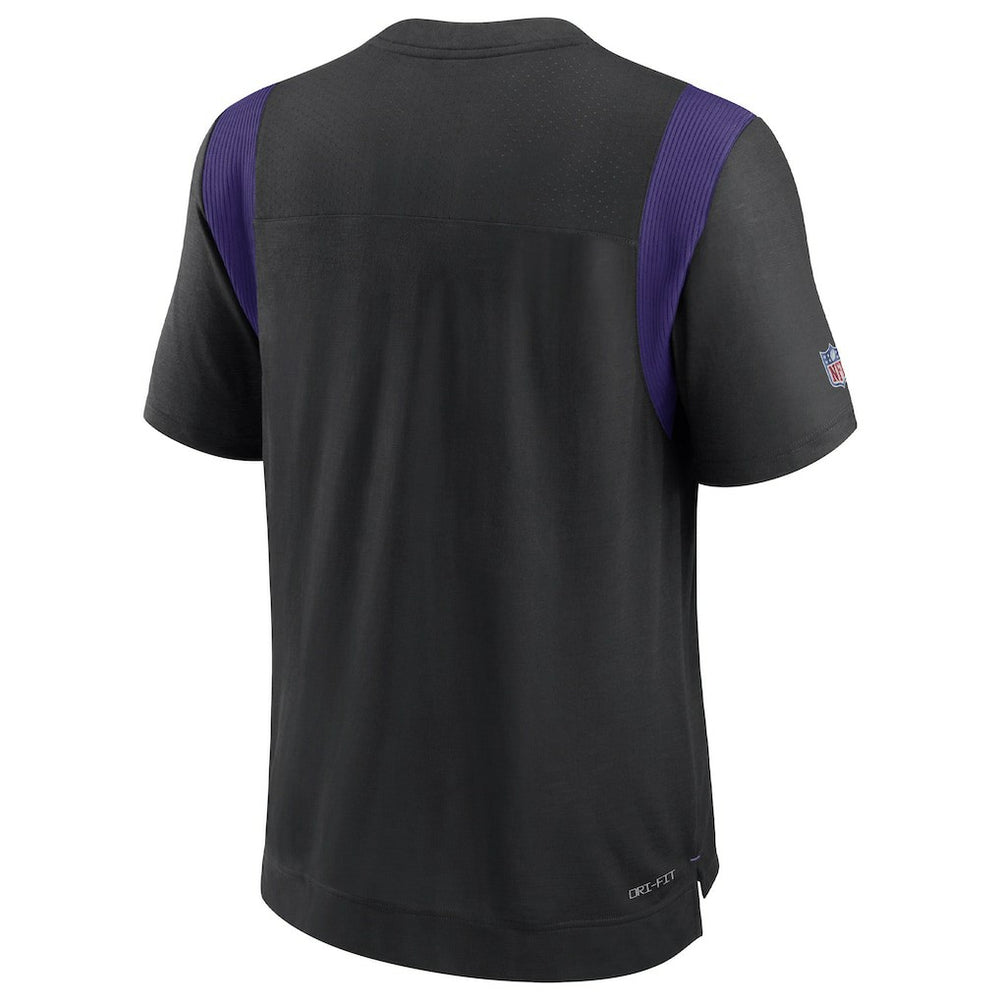 Minnesota Vikings Sideline Tonal Logo Performance Player T-Shirt - Black T-shirts