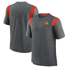 Cleveland Browns Sideline Tonal Logo Performance Player T-Shirt - Heather Charcoal T-shirts