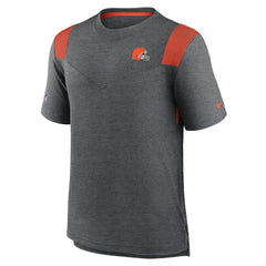 Cleveland Browns Sideline Tonal Logo Performance Player T-Shirt - Heather Charcoal T-shirts