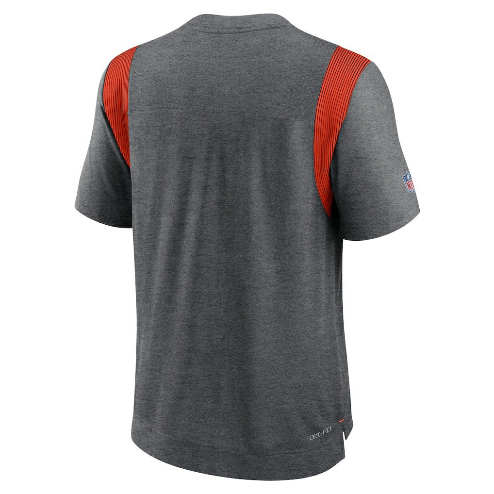 Cleveland Browns Sideline Tonal Logo Performance Player T-Shirt - Heather Charcoal T-shirts