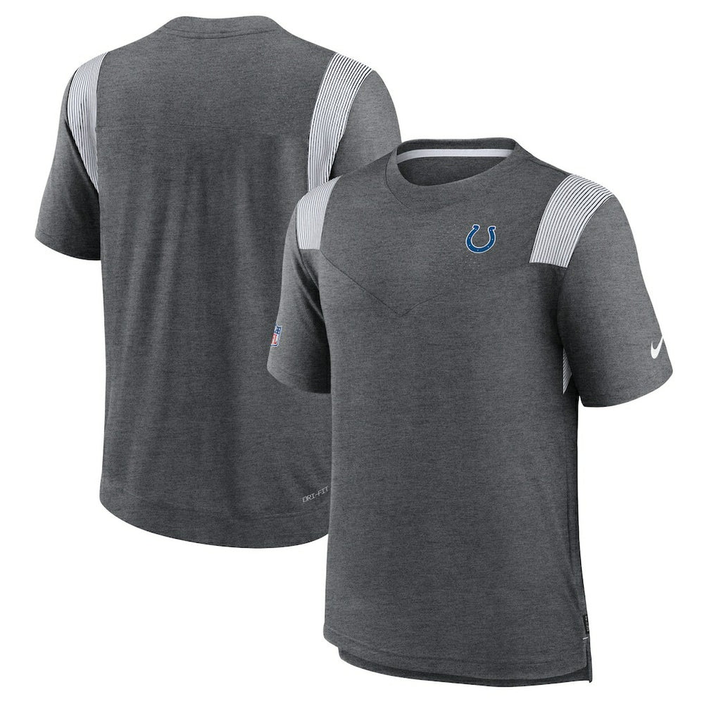 Indianapolis Colts Sideline Tonal Logo Performance Player T-Shirt - Heather Charcoal T-shirts