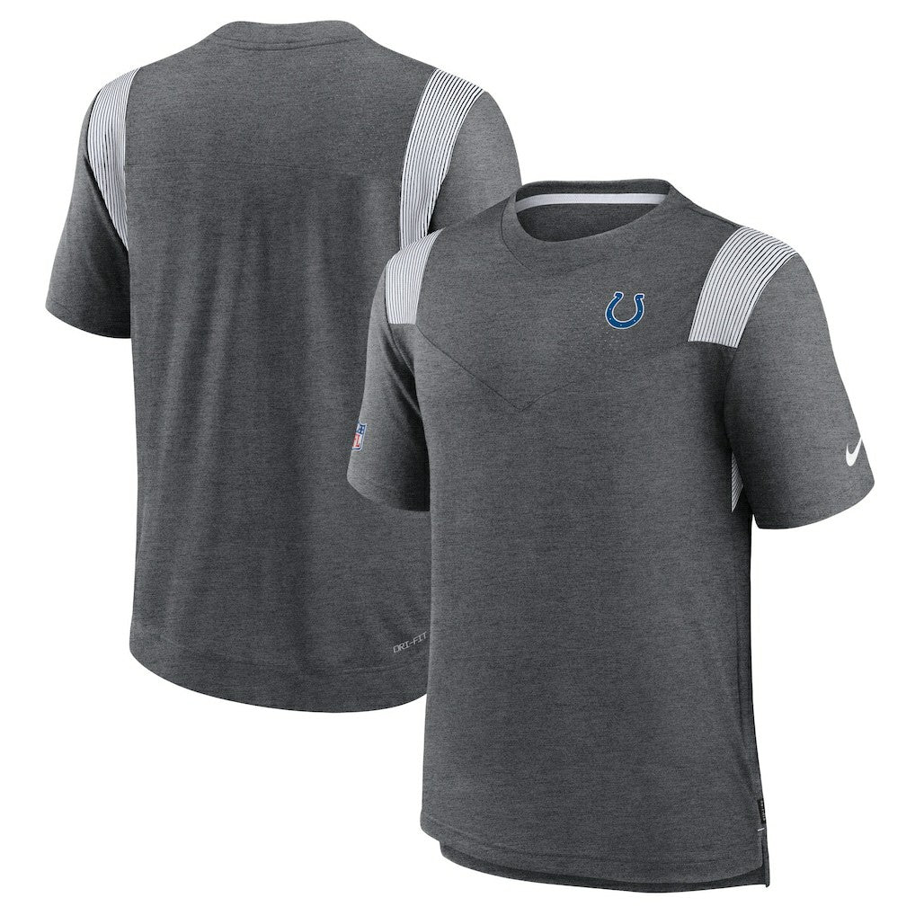 Indianapolis Colts Sideline Tonal Logo Performance Player T-Shirt - Heather Charcoal T-shirts