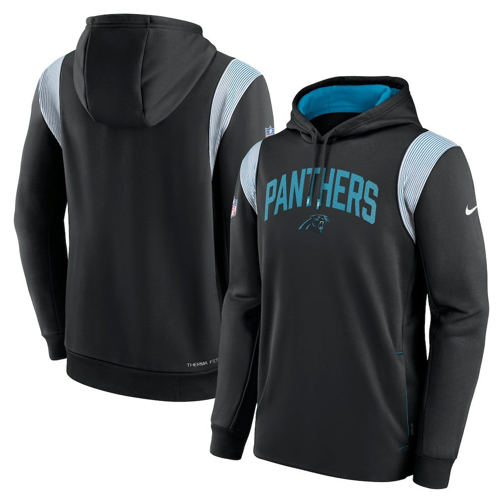 Carolina Panthers Sideline Athletic Stack Performance Pullover Hoodie - Black Hoodies