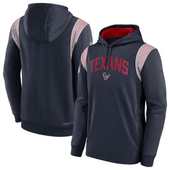 Houston Texans Sideline Athletic Stack Performance Pullover Hoodie - Navy Hoodies
