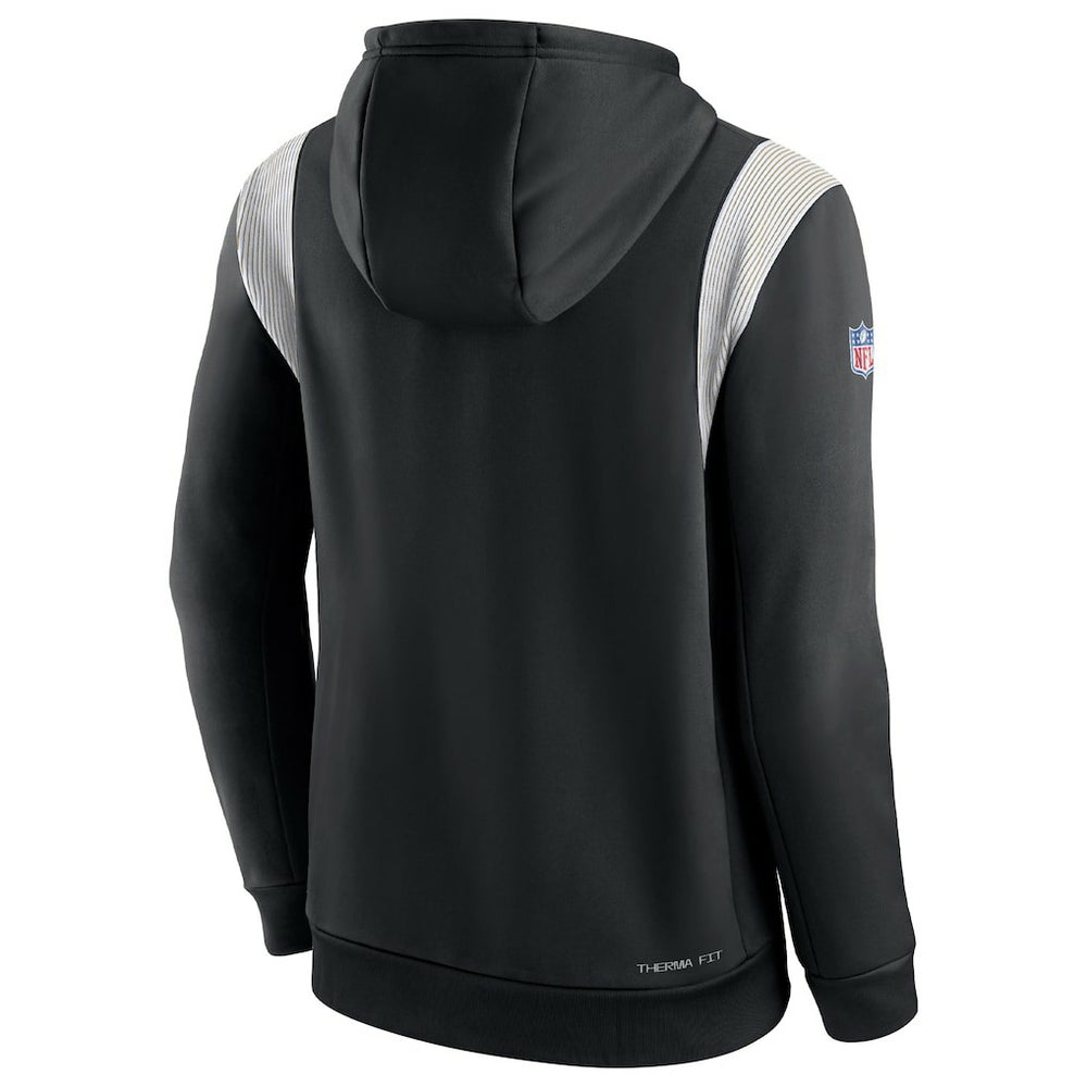 New Orleans Saints Sideline Athletic Stack Performance Pullover Hoodie - Black Hoodies