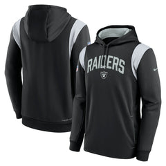 Las Vegas Raiders Sideline Athletic Stack Performance Pullover Hoodie - Black Hoodies