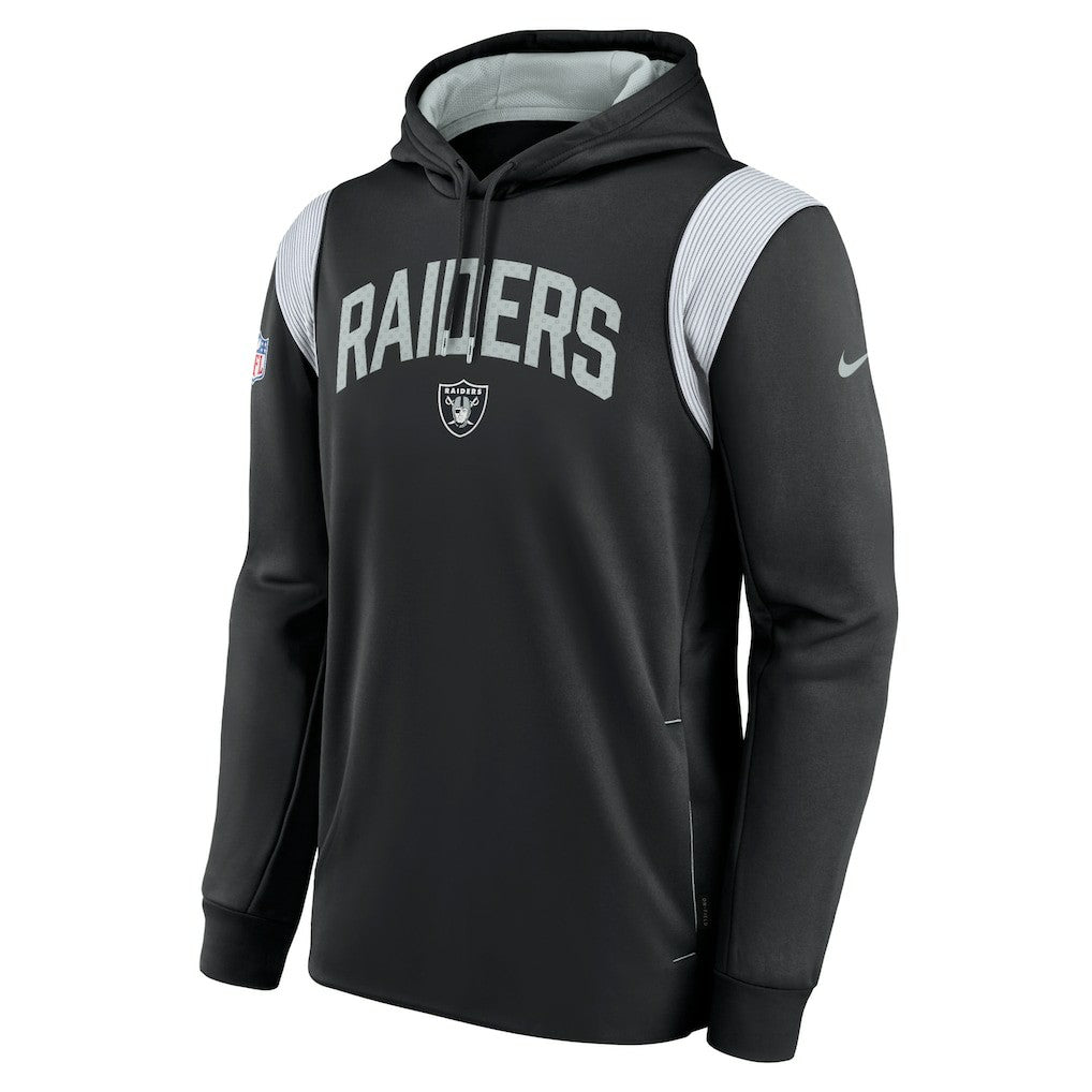 Las Vegas Raiders Sideline Athletic Stack Performance Pullover Hoodie - Black Hoodies