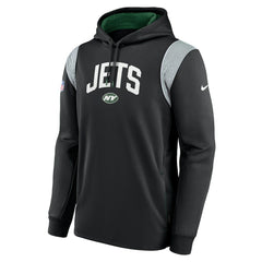 New York Jets Sideline Athletic Stack Performance Pullover Hoodie - Black Hoodies