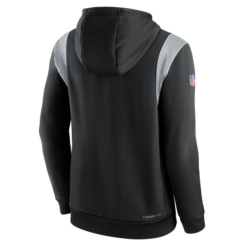 New York Jets Sideline Athletic Stack Performance Pullover Hoodie - Black Hoodies