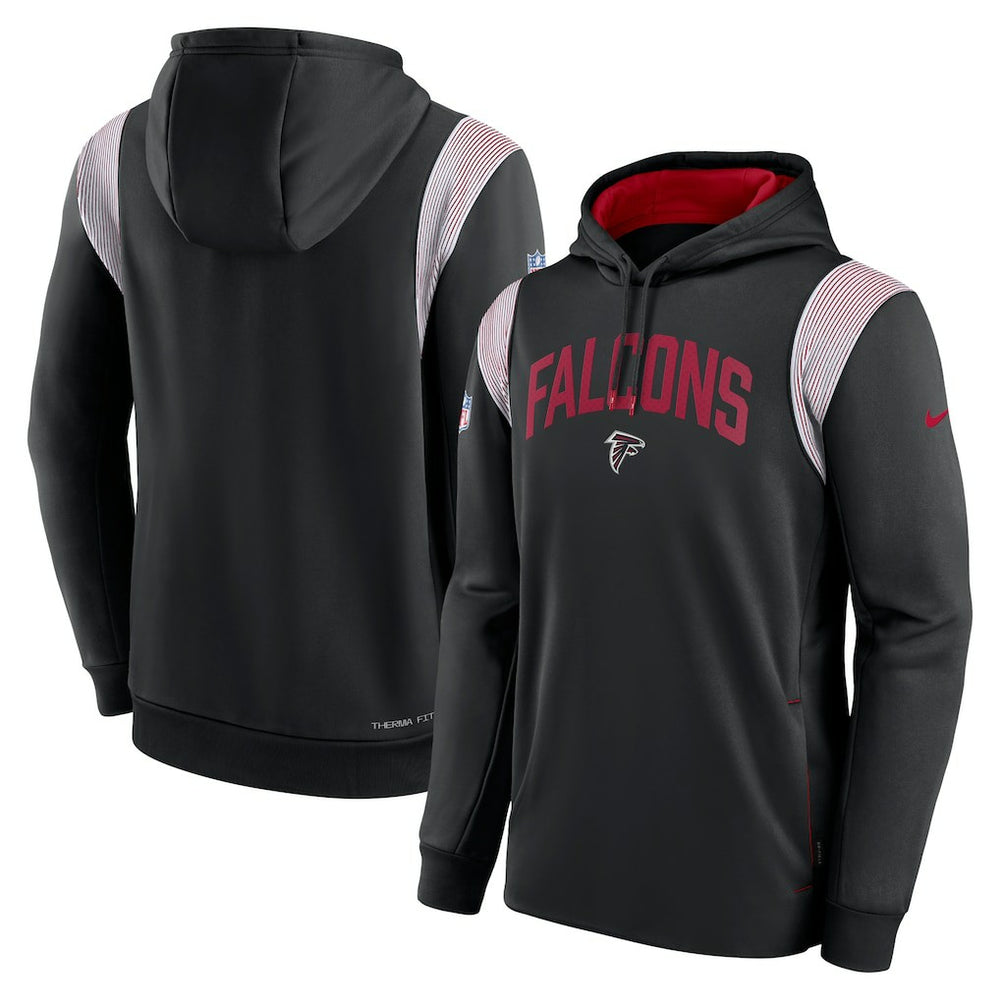 Atlanta Falcons Sideline Athletic Stack Performance Pullover Hoodie - Black Hoodies