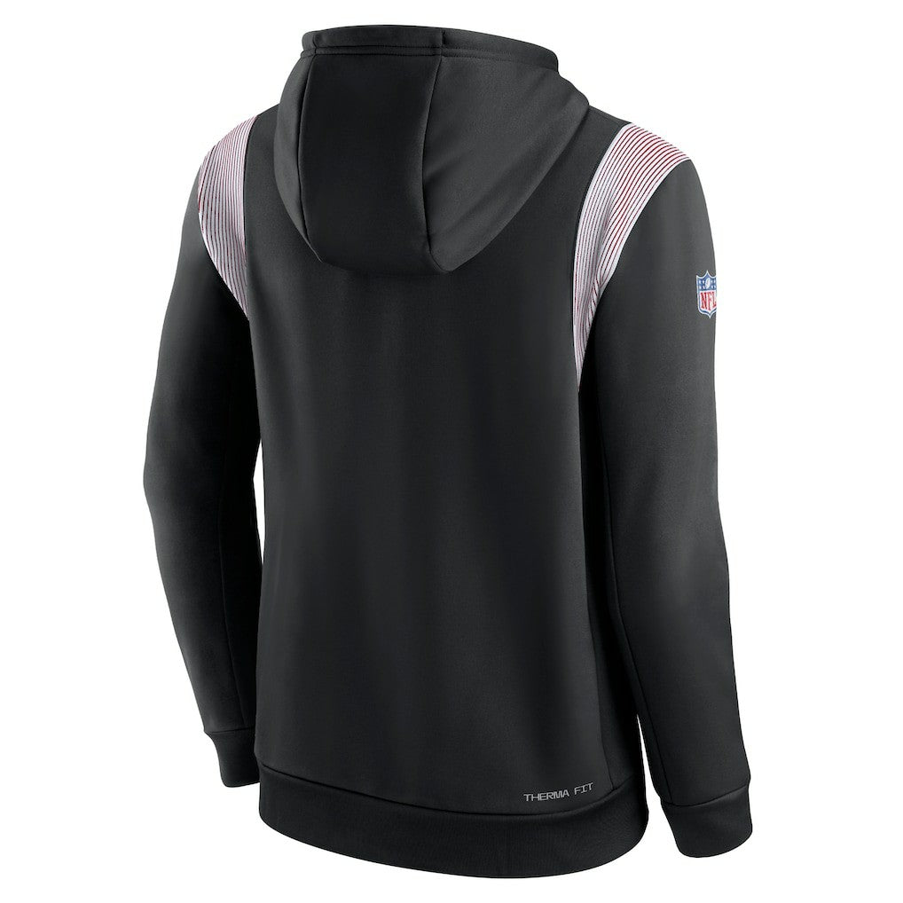 Atlanta Falcons Sideline Athletic Stack Performance Pullover Hoodie - Black Hoodies