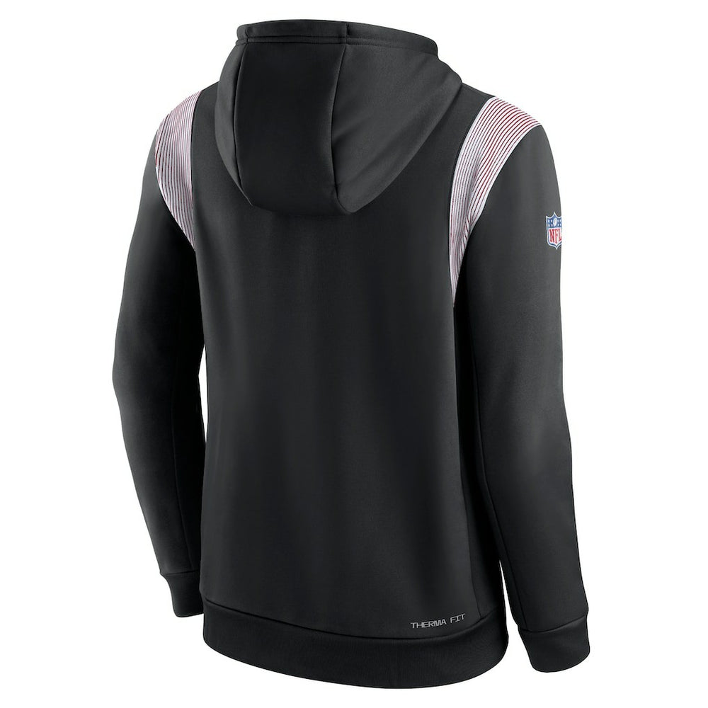 Atlanta Falcons Sideline Athletic Stack Performance Pullover Hoodie - Black Hoodies