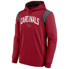 Arizona Cardinals Sideline Athletic Stack Performance Pullover Hoodie - Cardinal Hoodies