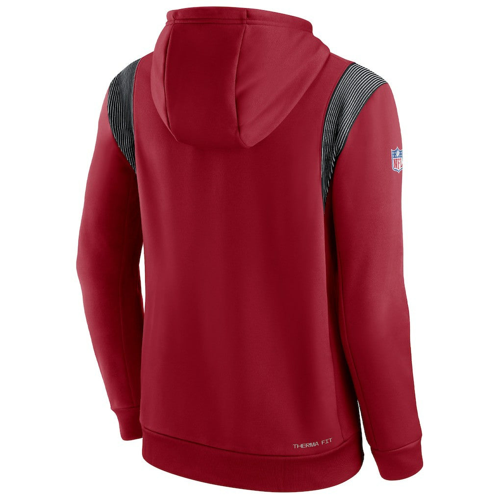 Arizona Cardinals Sideline Athletic Stack Performance Pullover Hoodie - Cardinal Hoodies