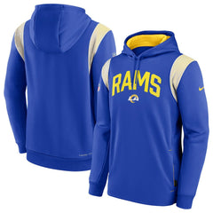 Los Angeles Rams Sideline Athletic Stack Performance Pullover Hoodie - Royal Hoodies