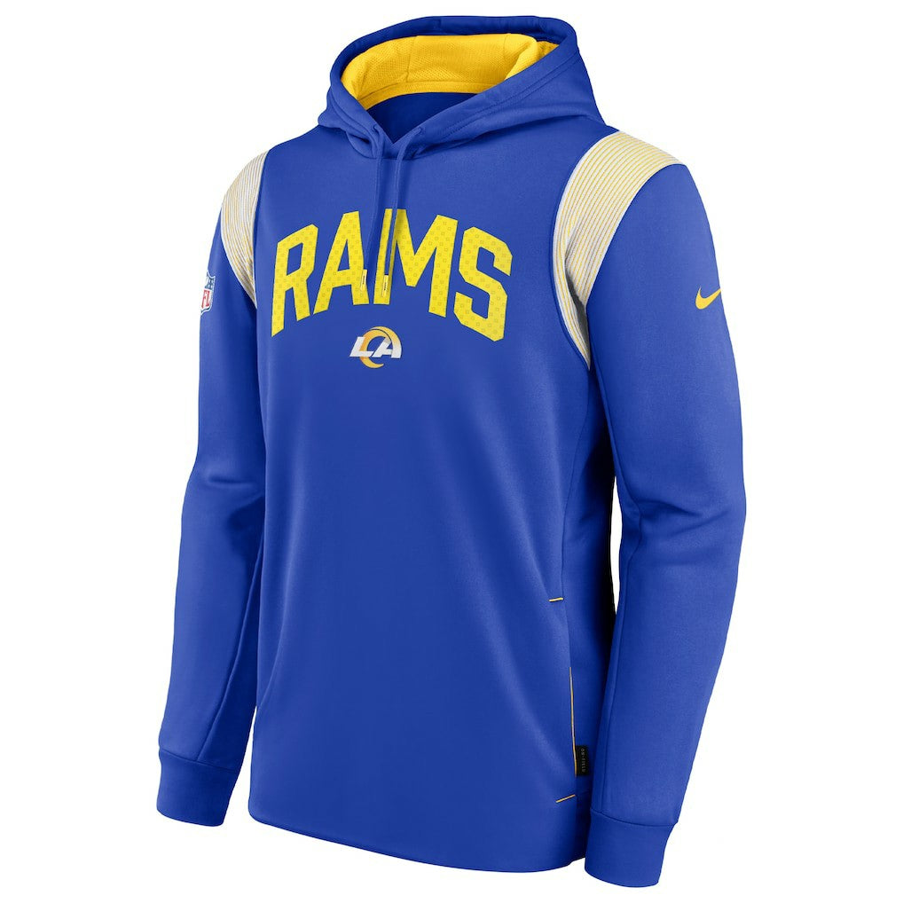 Los Angeles Rams Sideline Athletic Stack Performance Pullover Hoodie - Royal Hoodies