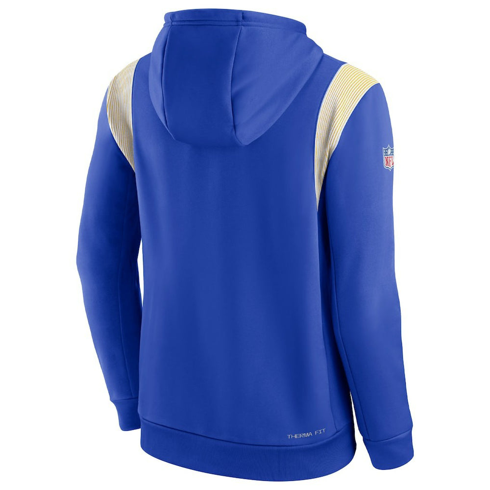 Los Angeles Rams Sideline Athletic Stack Performance Pullover Hoodie - Royal Hoodies