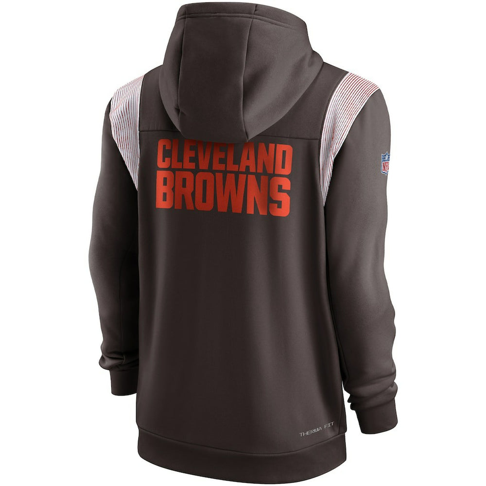 Cleveland Browns Performance Sideline Lockup Full-Zip Hoodie - Brown Hoodies