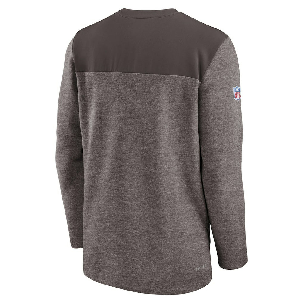 Cleveland Browns Sideline Lockup Performance Quarter-Zip Top - Brown Tops