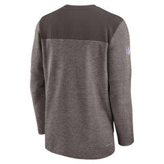 Cleveland Browns Sideline Lockup Performance Quarter-Zip Top - Brown Tops