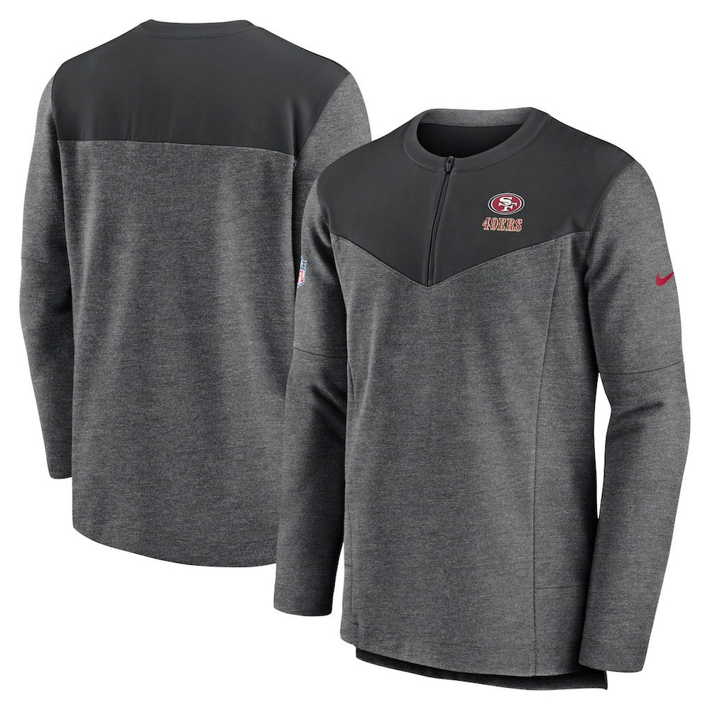 San Francisco 49ers Sideline Lockup Performance Quarter-Zip Top - Charcoal Tops