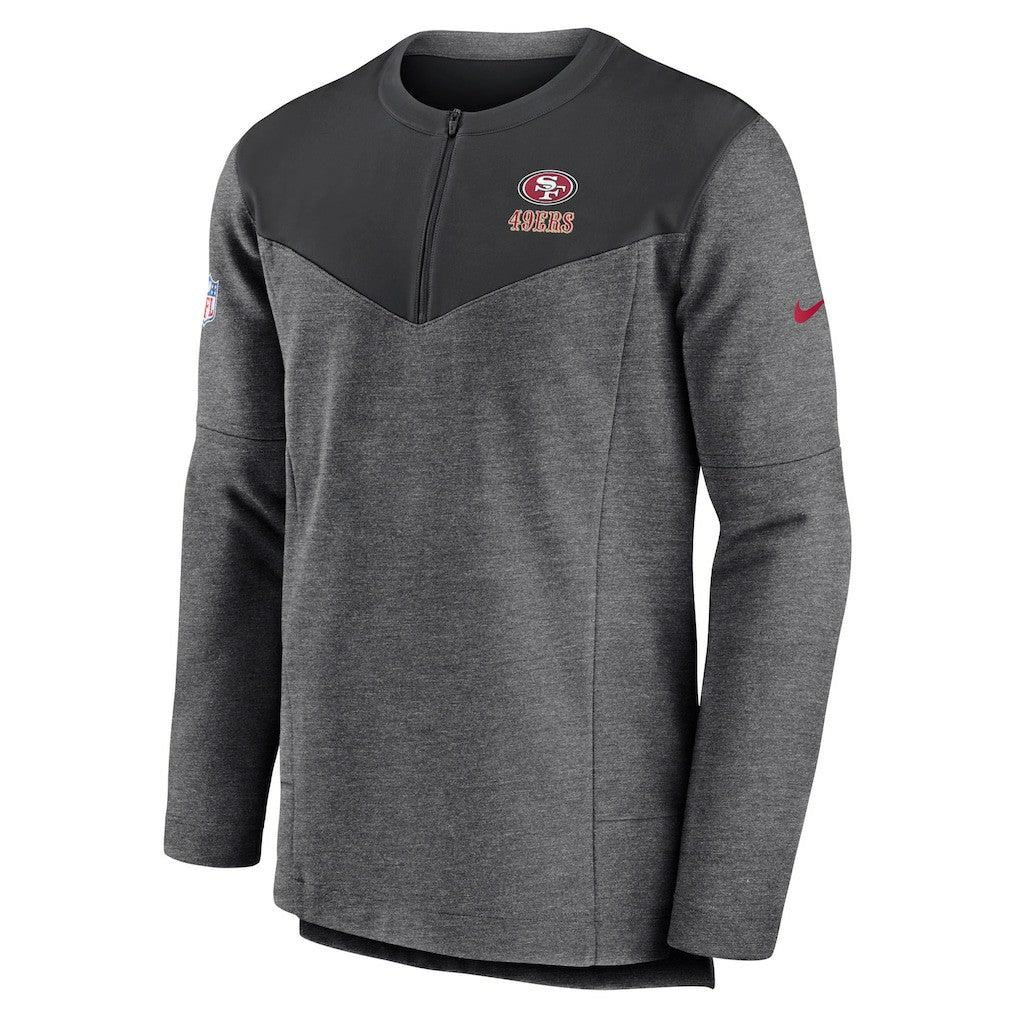San Francisco 49ers Sideline Lockup Performance Quarter-Zip Top - Charcoal Tops