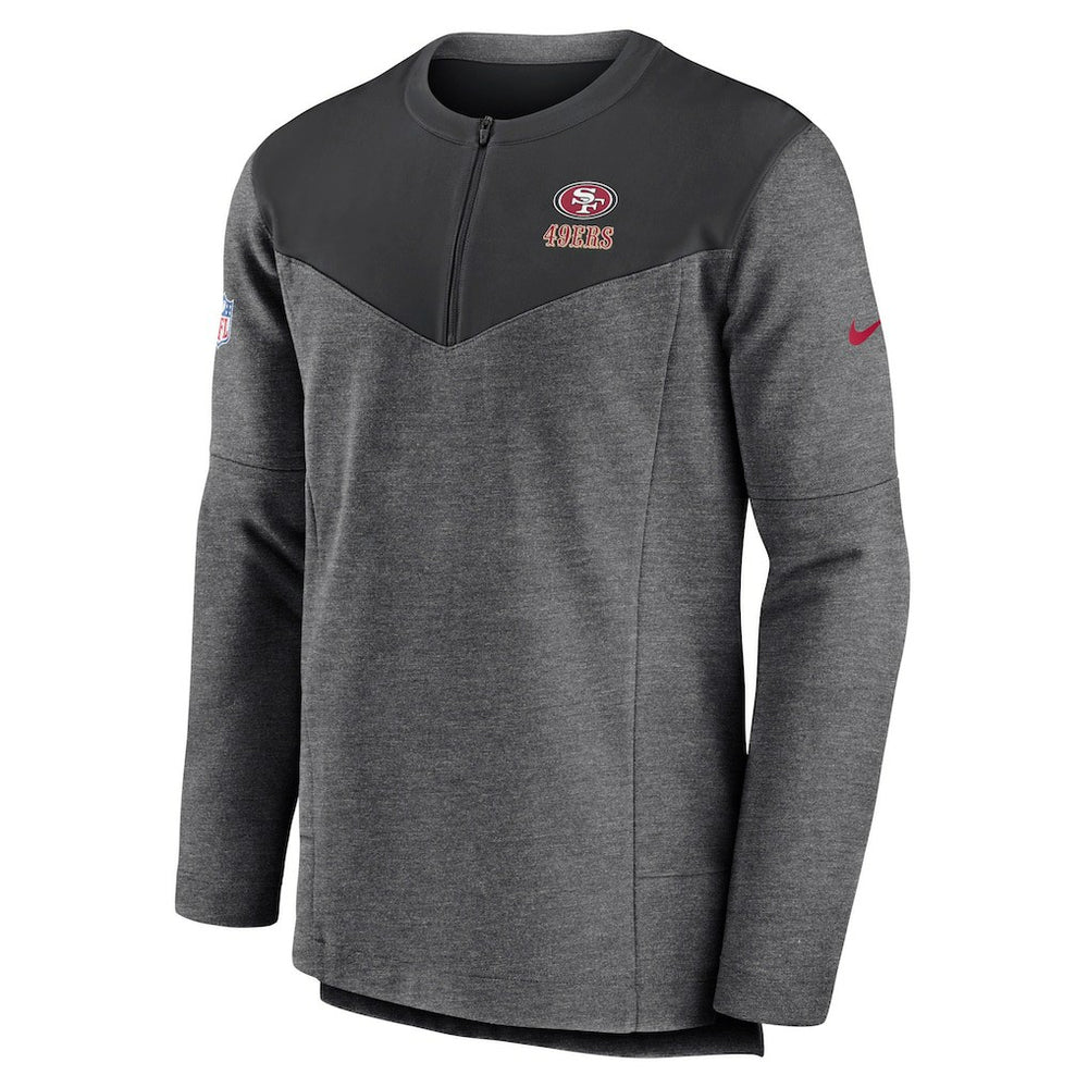 San Francisco 49ers Sideline Lockup Performance Quarter-Zip Top - Charcoal Tops