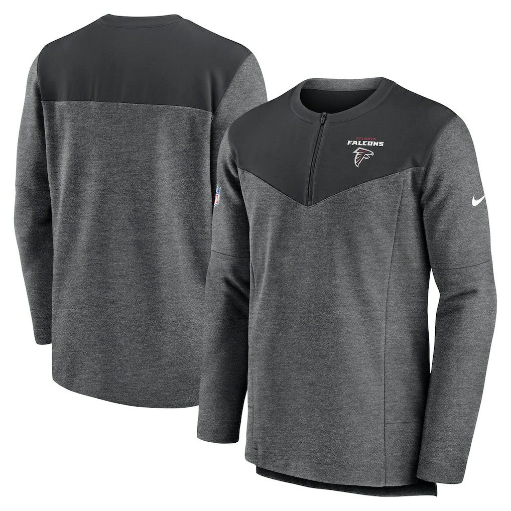 Atlanta Falcons Sideline Lockup Performance Quarter-Zip Top - Charcoal Tops